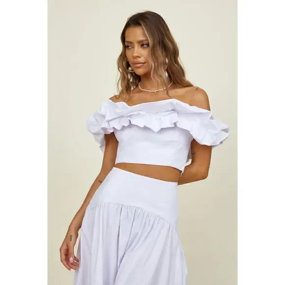 SEVEN WONDERS SAVANNAH CROP TOP WHITE SIZE M - Picture 3 of 9